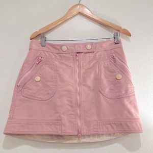 Vintage Mark Jacobs pink thick denim mini skirt.